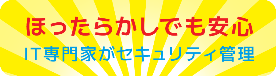 ほったらかしでも安心 / IT専門家がセキュリティ管理